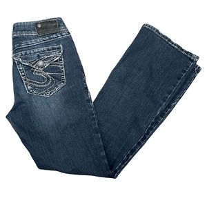 Silver Jeans Suki Surplus med distressed denim